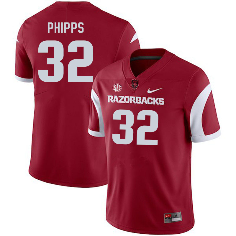 Men #32 Landon Phipps Arkansas Razorback College Football Jerseys Stitched Sale-Cardinal
